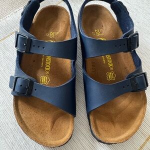 Birkenstock Roma Kid Navy Blue Sandals Birko-Flor Size EU 32 or US Youth (1-1.5)